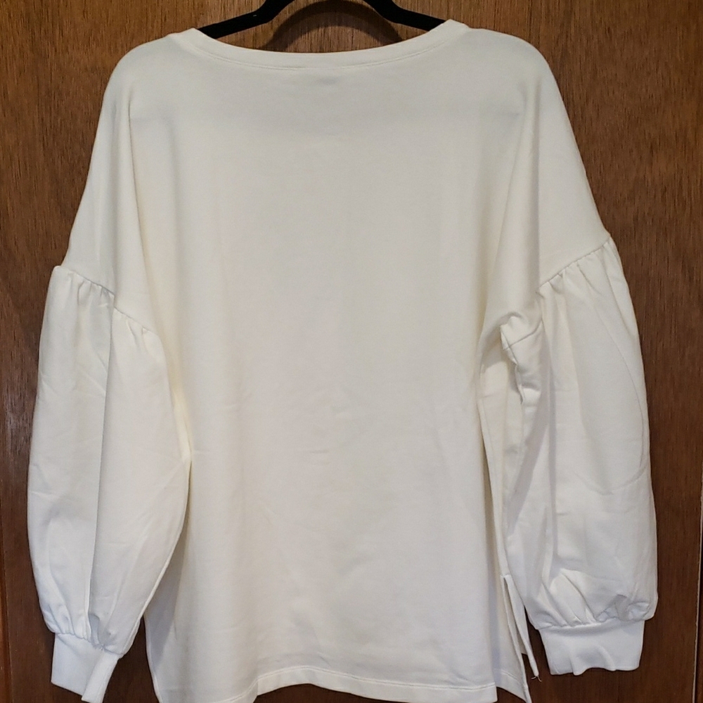 a.n.a Women's Elegant Cream Puff Sleeve Top- XL - Picture 8 of 10